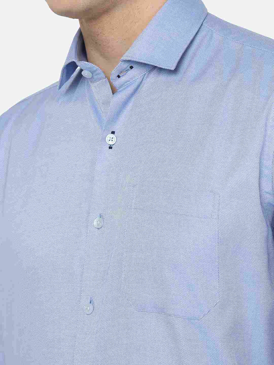 Blue Solid Regular Fit Formal Shirt | JadeBlue