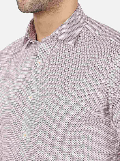 Blue & Brown Printed Slim Fit Formal Shirt | Metal