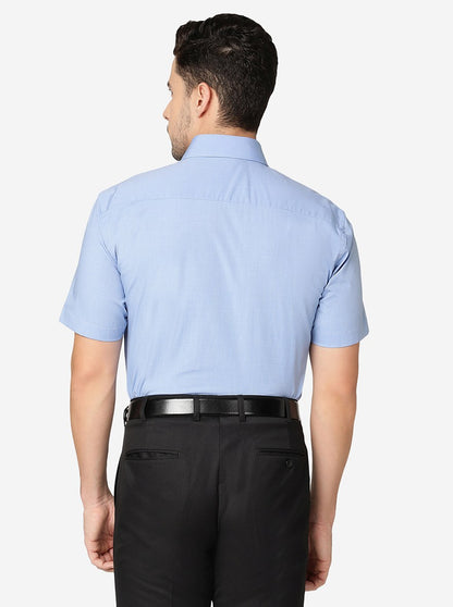 Sky Blue Solid Regular fit Formal Shirt | JadeBlue