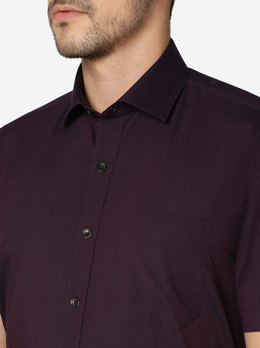 Wine Solid Regular fit Formal Shirt | JadeBlue