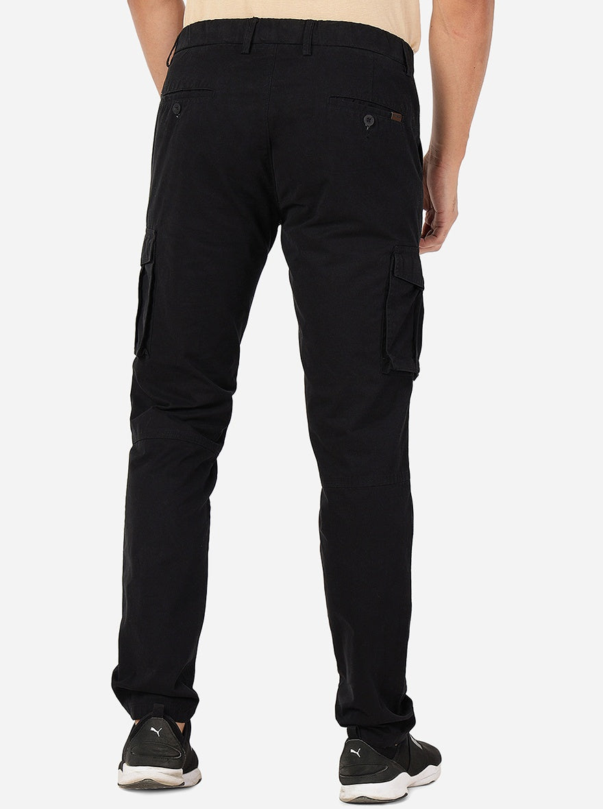Black Solid Slim Fit Track Pant | JadeBlue