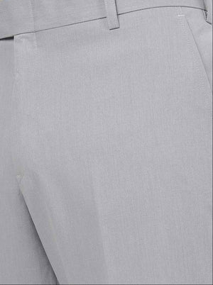 Grey Solid Slim Fit Formal Trouser | Metal