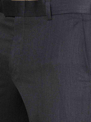 Grey Solid Slim Fit Formal Trouser | Metal