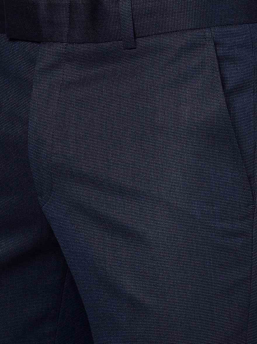 Royal Blue Solid Slim fit Formal Trouser | Metal