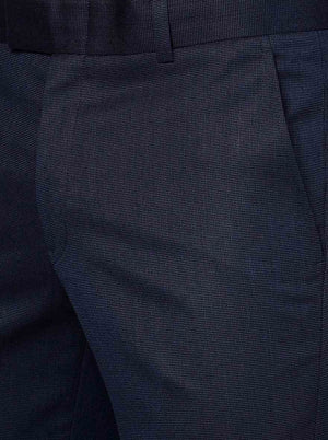 Royal Blue Solid Slim fit Formal Trouser | Metal