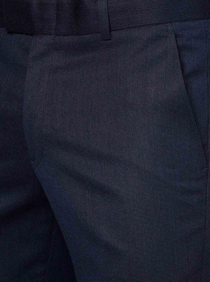 Royal Blue Solid Slim fit Formal Trouser | Metal