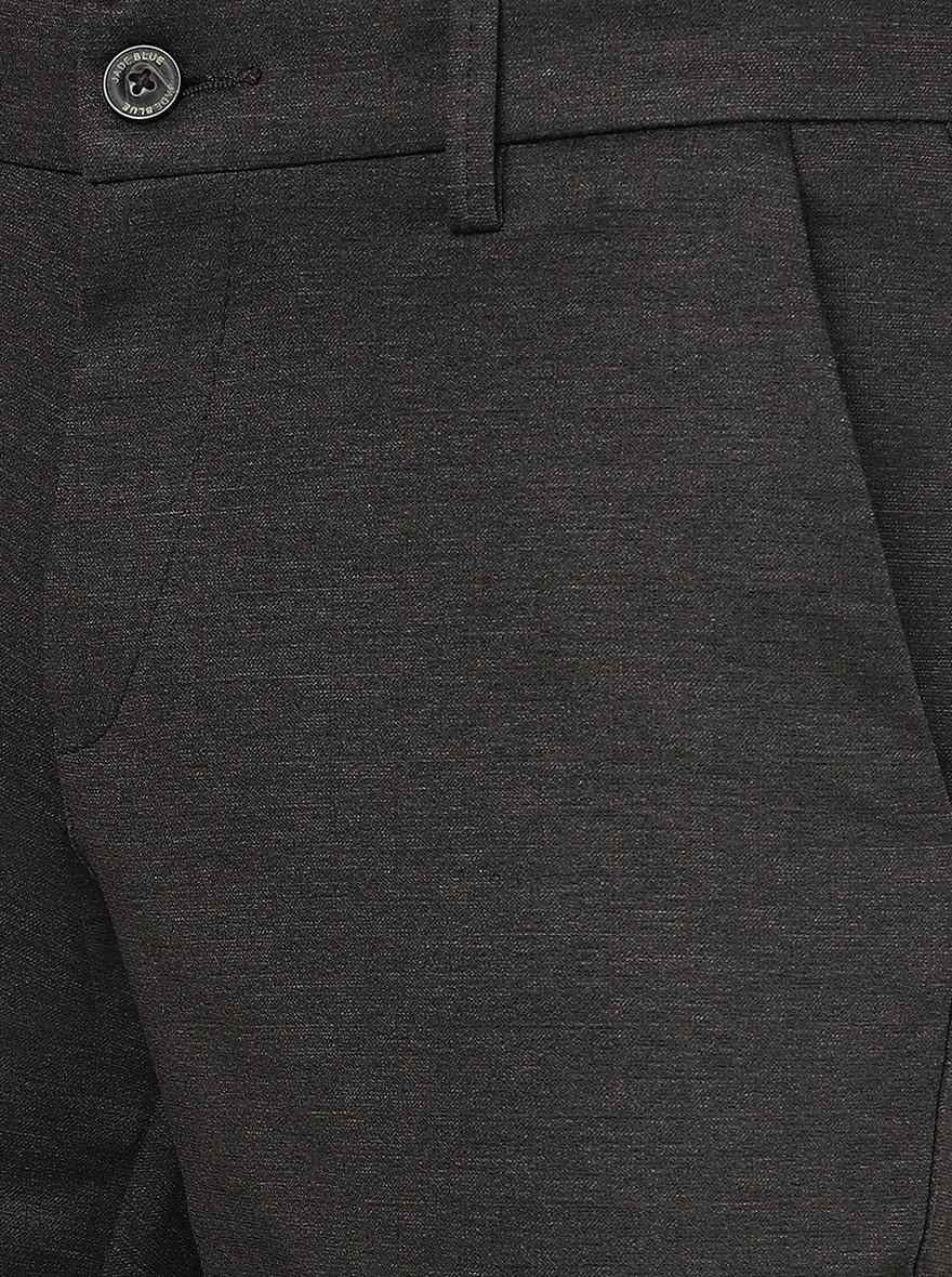 Dark Brown Solid Venice Fit Casual Trouser | JadeBlue