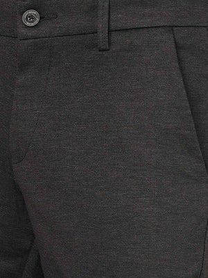 Dark Brown Solid Venice Fit Casual Trouser | JadeBlue
