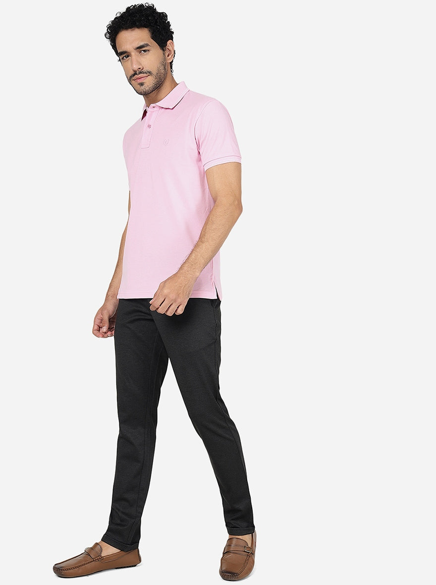 Black Solid Venice Fit Casual Trouser | JadeBlue