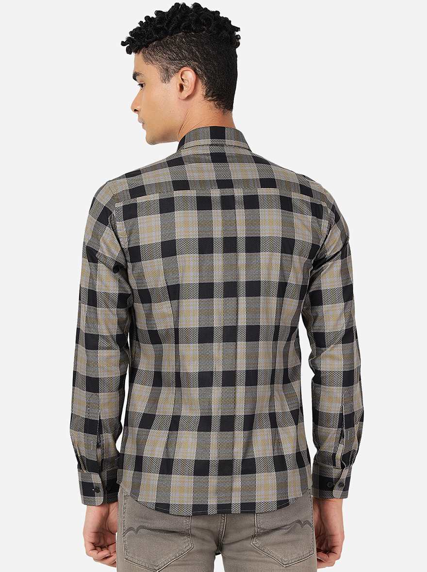 Brown Checked Slim Fit Formal Shirt | JadeBlue Youth