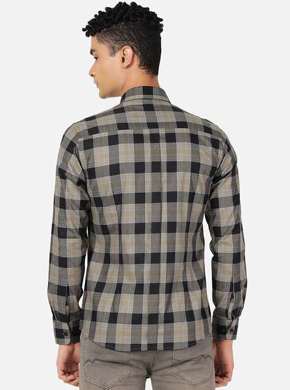 Brown Checked Slim Fit Formal Shirt | JadeBlue Youth