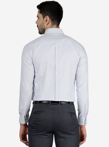 Grey Printed Slim Fit Formal Shirt | JadeBlue Youth