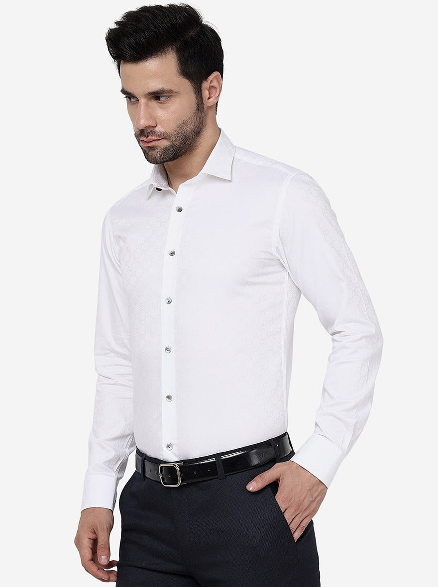 White Solid Slim Fit Party Wear Shirt | Wyre