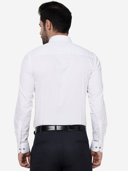 White Solid Slim Fit Party Wear Shirt | Wyre
