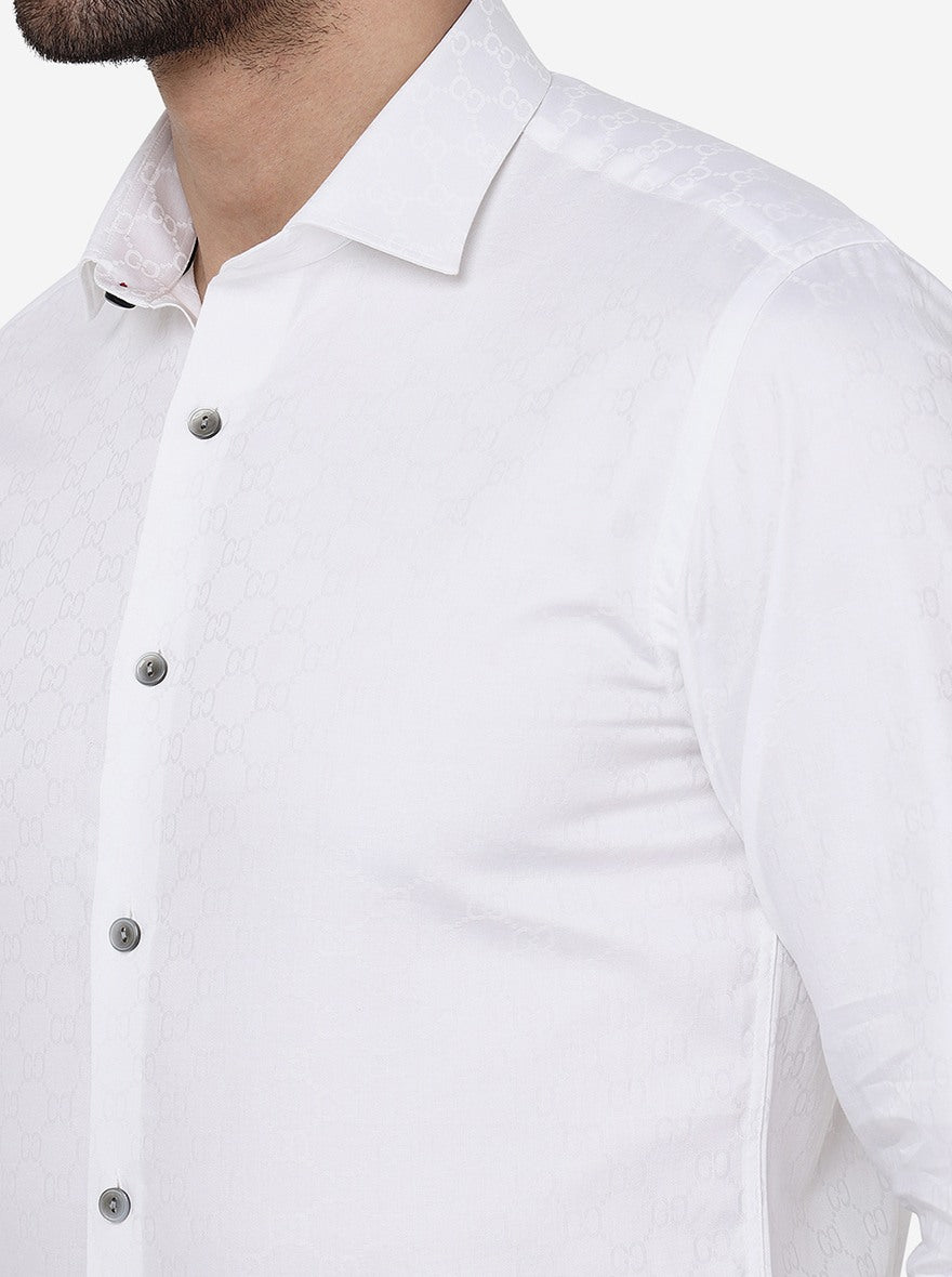 White Solid Slim Fit Party Wear Shirt | Wyre