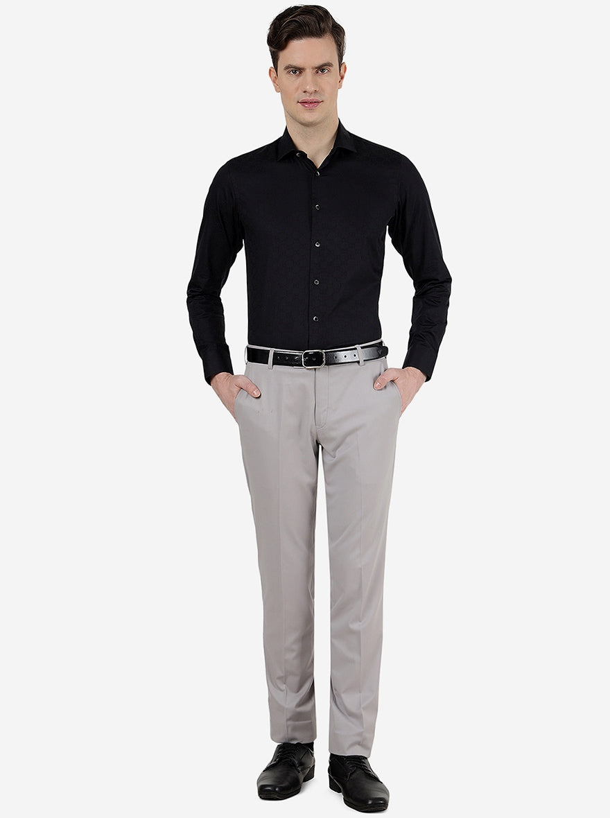 Black Solid Slim Fit Party Wear Shirt | Wyre