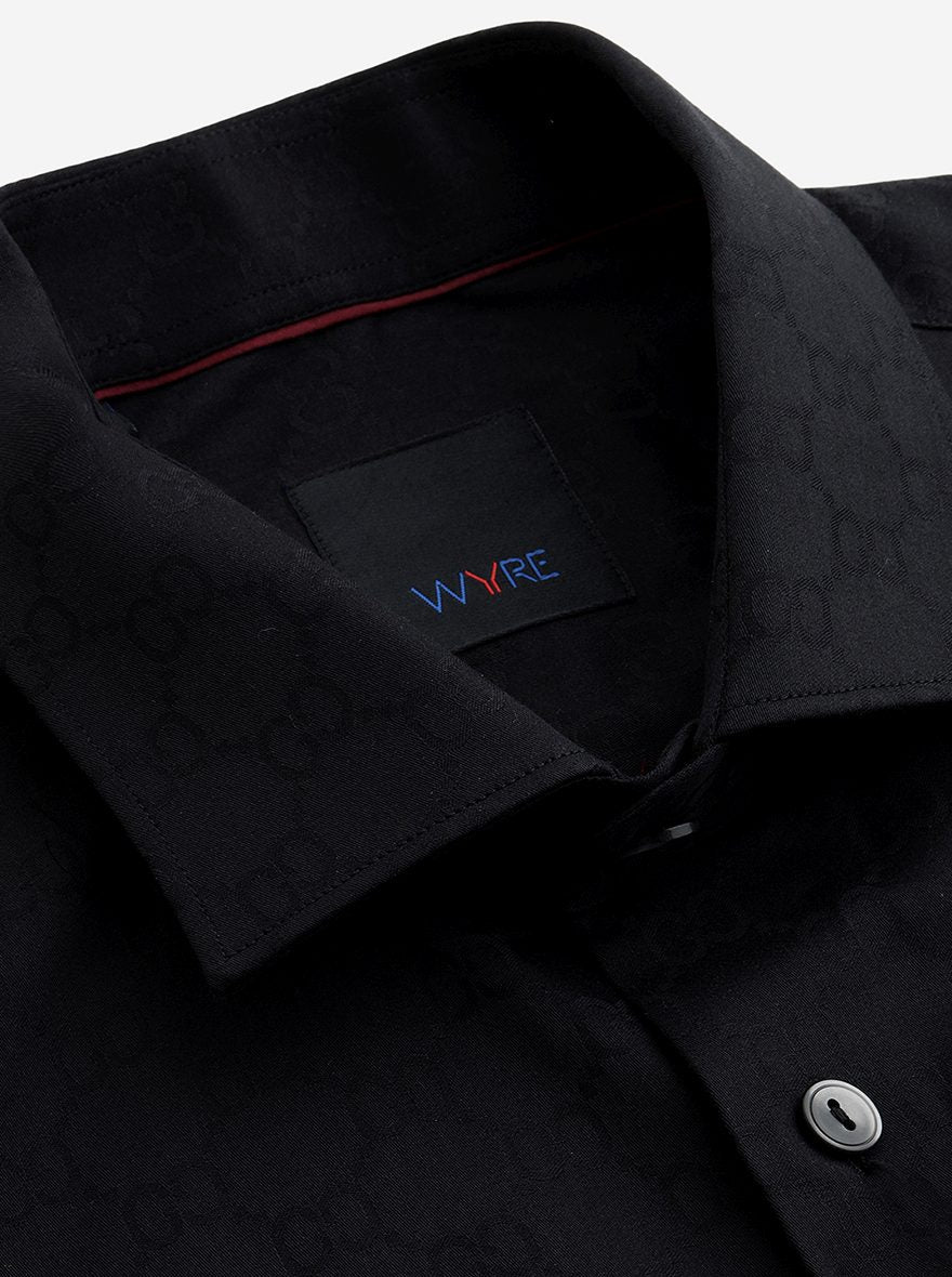Black Solid Slim Fit Party Wear Shirt | Wyre
