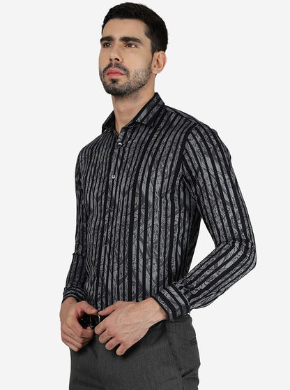Black Solid Slim Fit Party Wear Shirt | Wyre