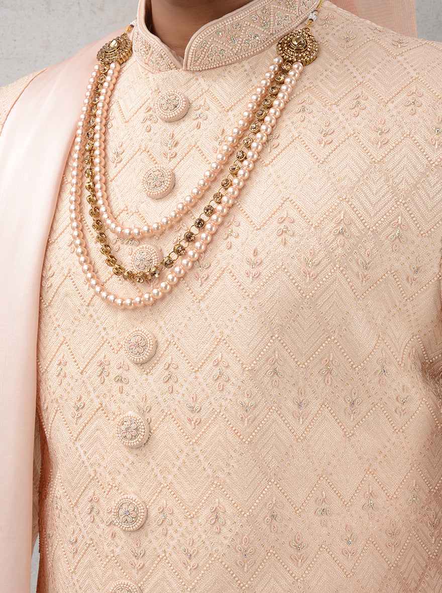 Peach  Sherwani | TULA