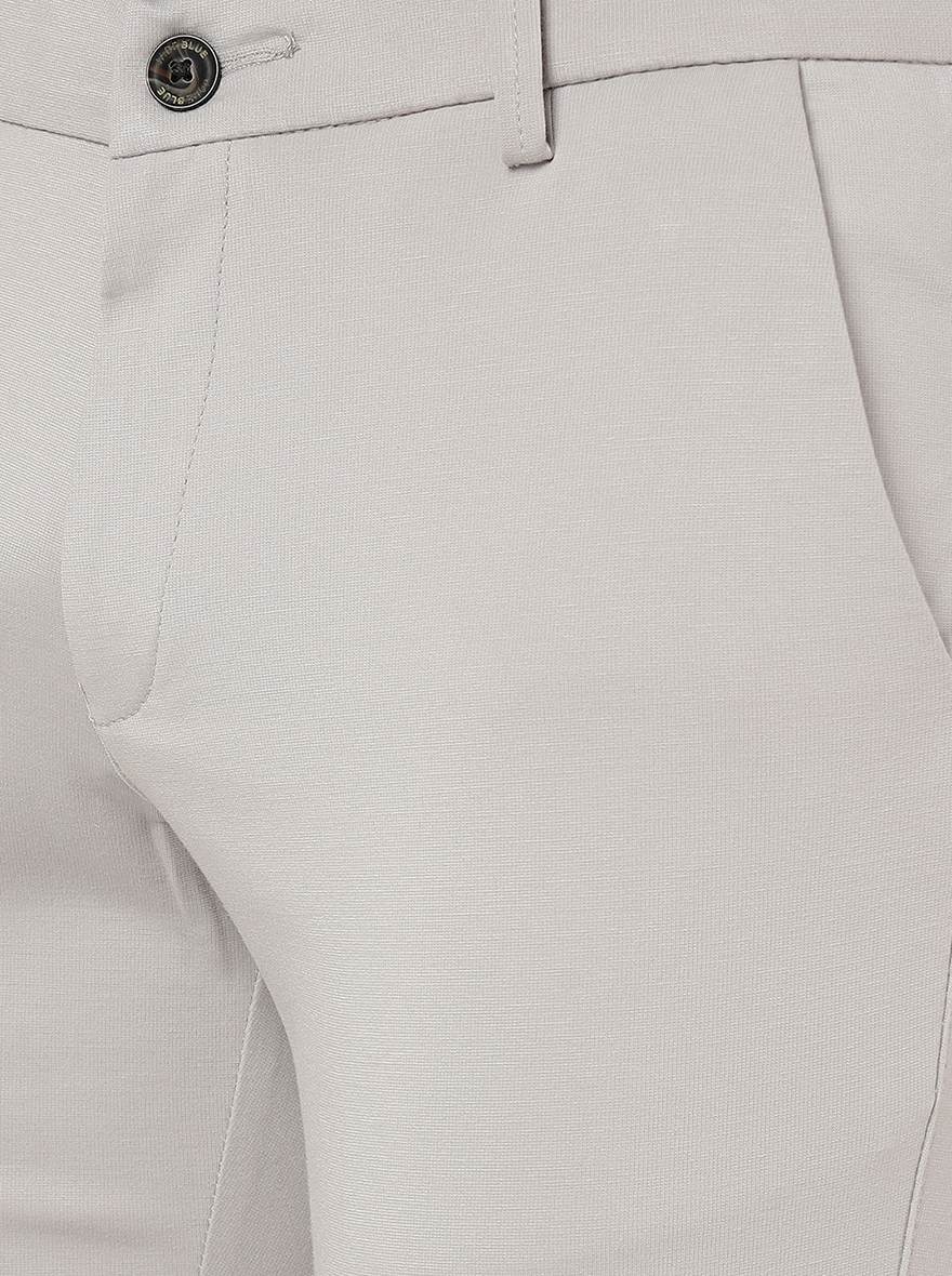 Light Grey Solid Venice Fit Casual Trouser | JadeBlue