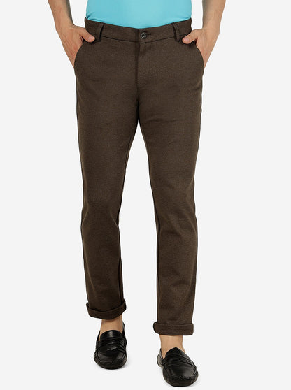 Dark Olive Solid Venice Fit Casual Trouser | JadeBlue