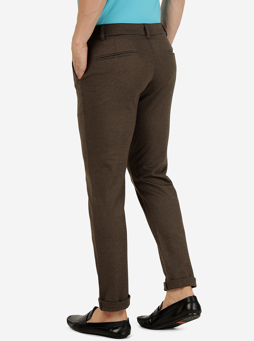 Dark Olive Solid Venice Fit Casual Trouser | JadeBlue