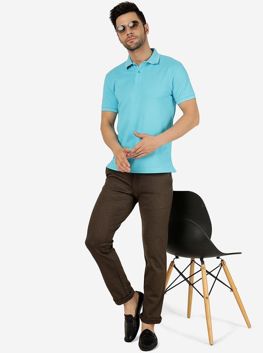 Dark Olive Solid Venice Fit Casual Trouser | JadeBlue
