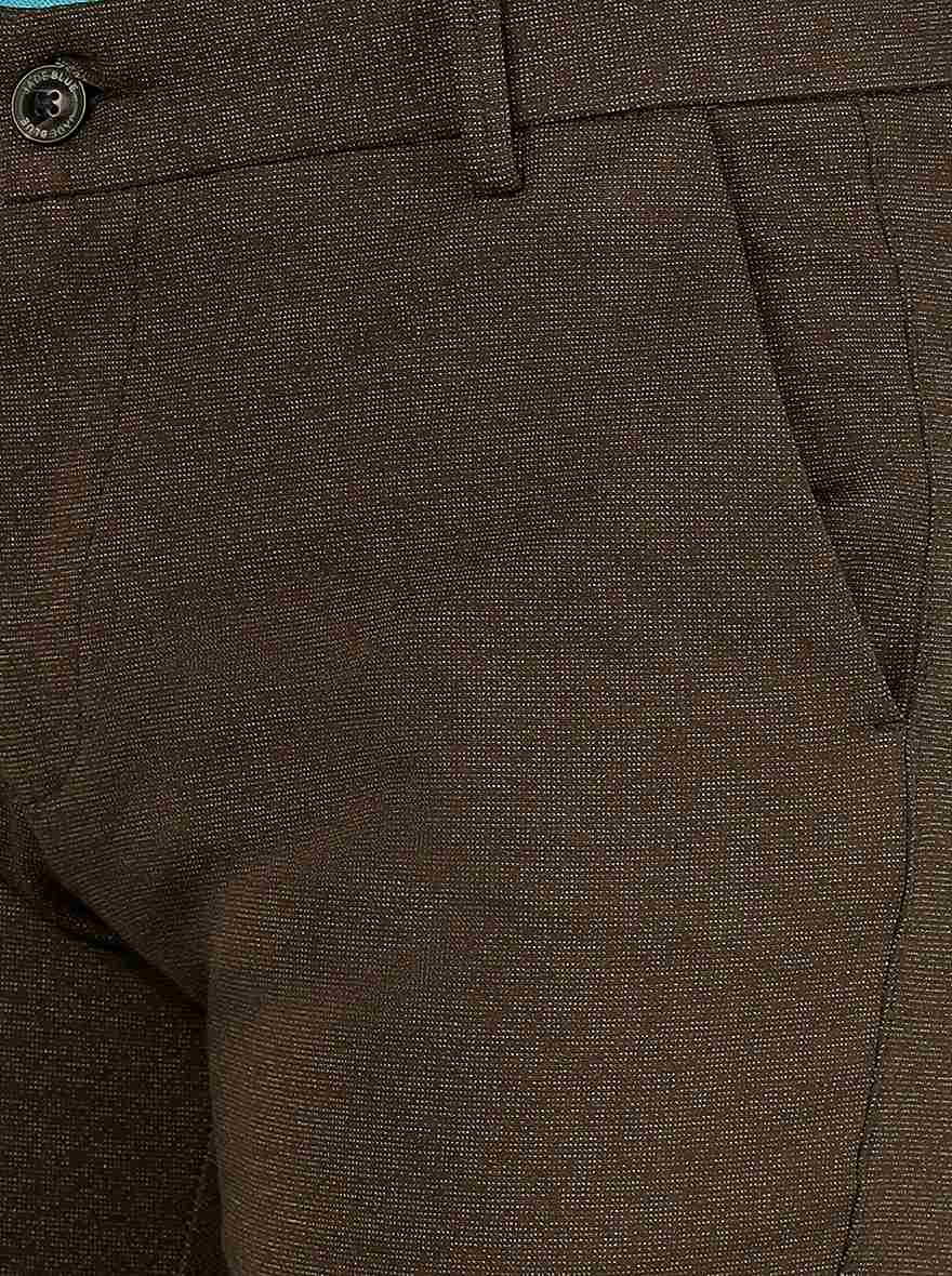 Dark Olive Solid Venice Fit Casual Trouser | JadeBlue