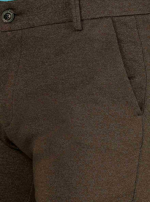 Dark Olive Solid Venice Fit Casual Trouser | JadeBlue