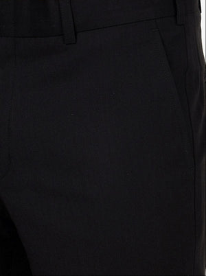 Black Solid Slim Fit Formal Trouser | Metal