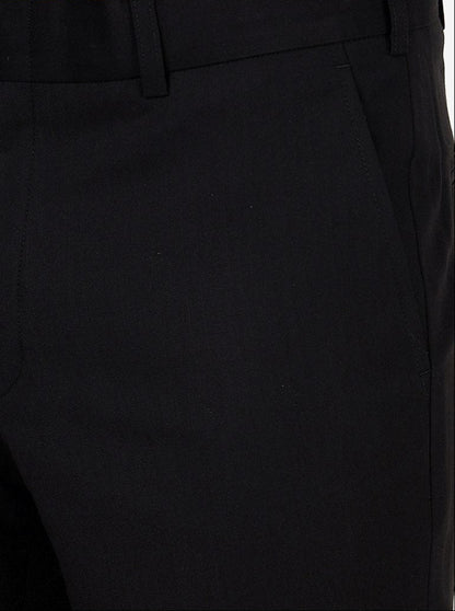 Black Solid Slim Fit Formal Trouser | Metal