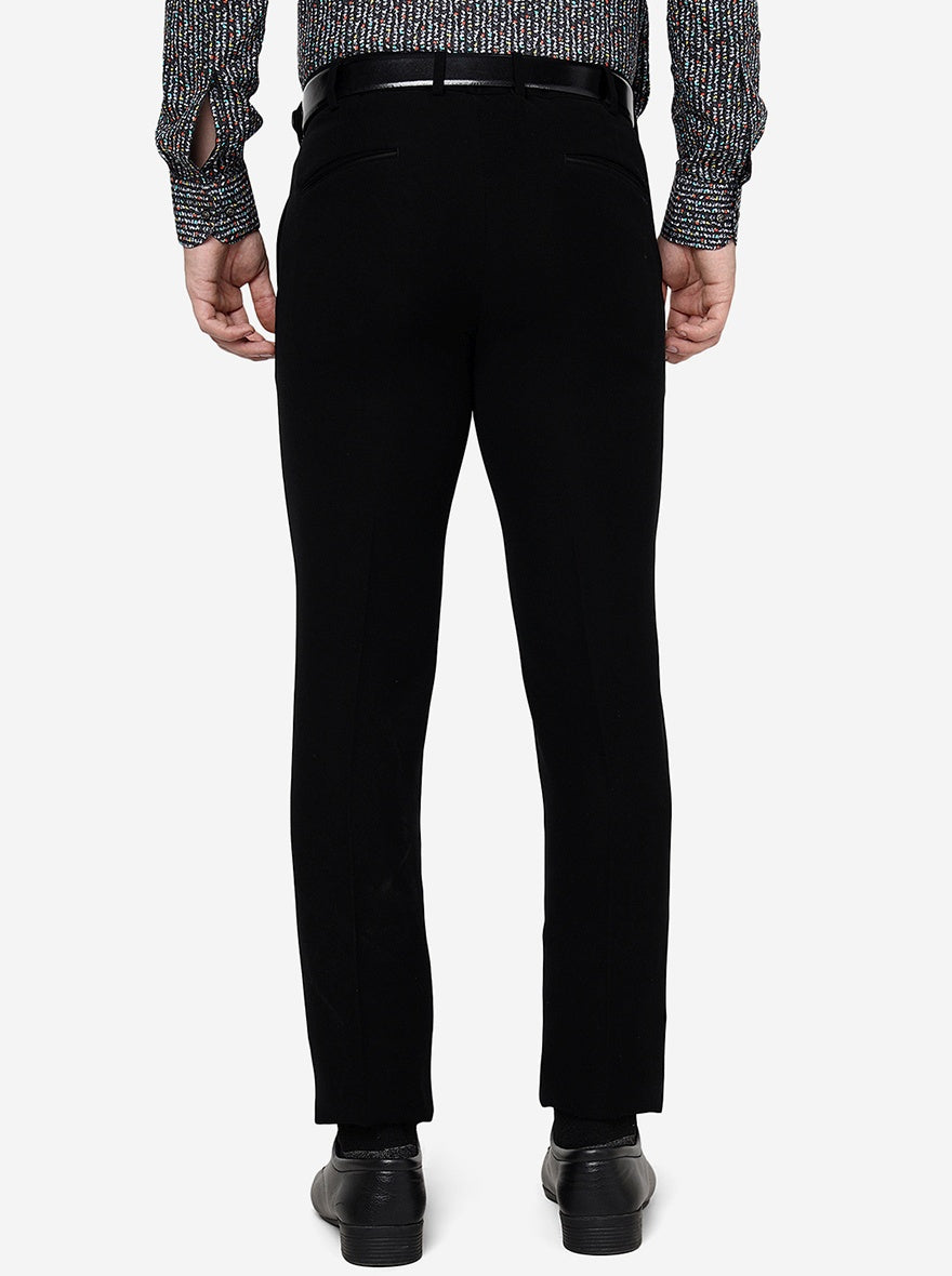 Black Solid Slim Fit Formal Trouser | JB Studio