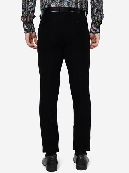 Black Solid Slim Fit Formal Trouser | JB Studio