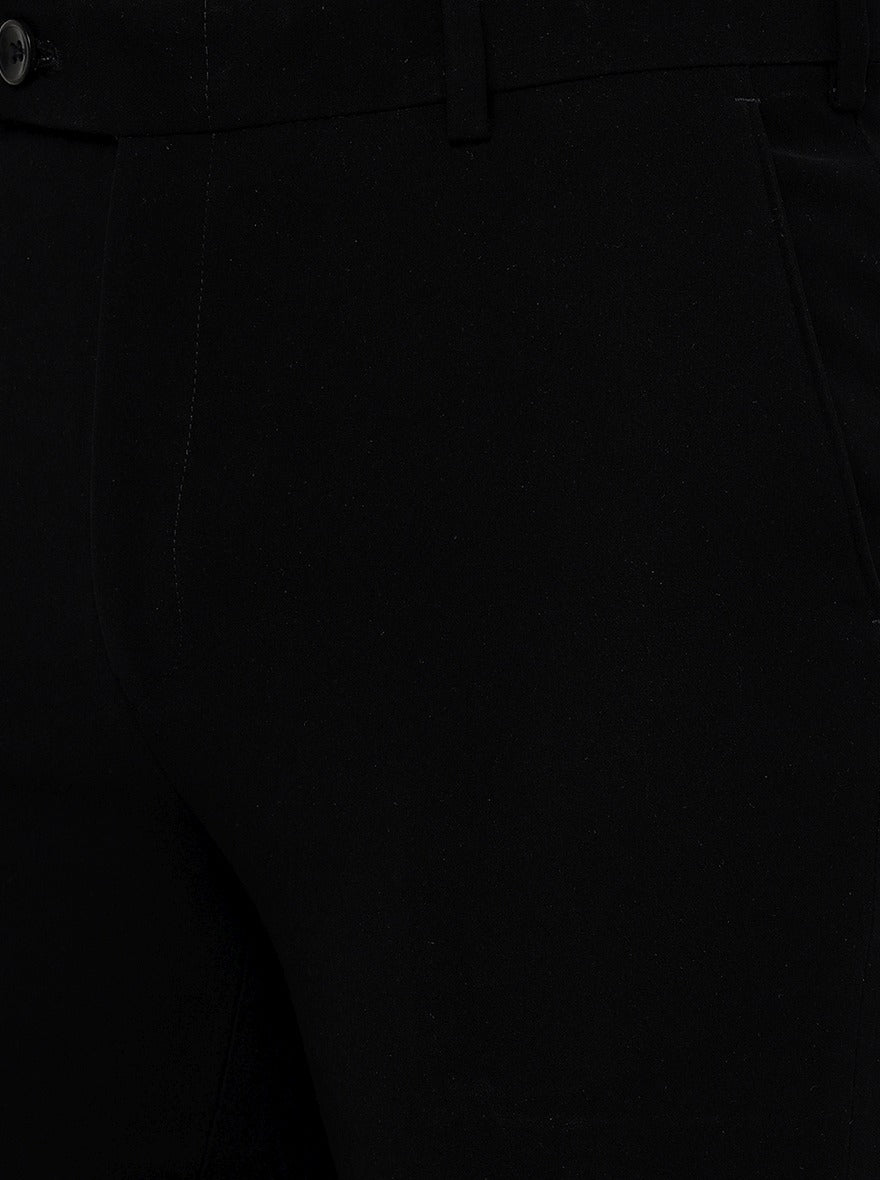 Black Solid Slim Fit Formal Trouser | JB Studio