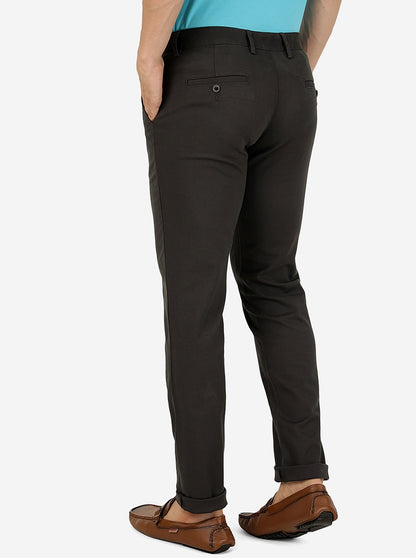 Dark Grey Solid Uno Fit Casual Trouser | JadeBlue