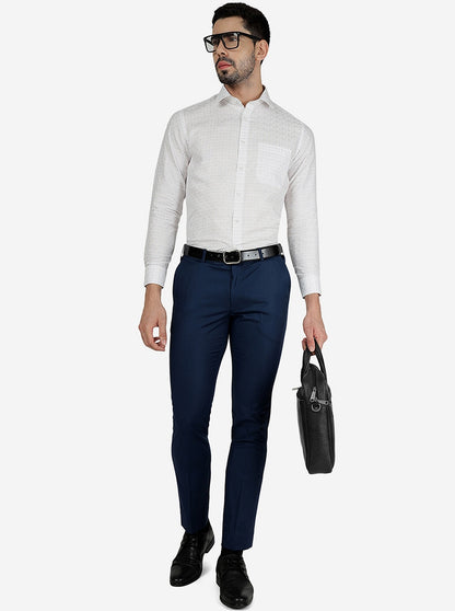 White Checked Slim Fit Formal Shirt | Greenfibre