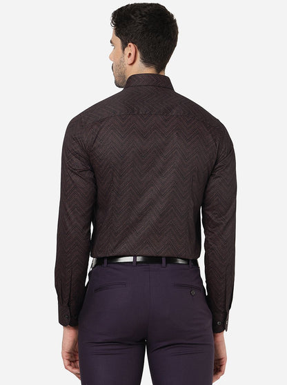 Maroon Printed Slim Fit Party Wear Shirt | Wyre