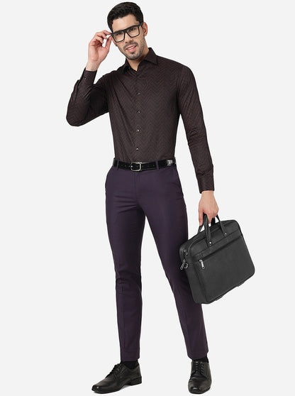 Maroon Printed Slim Fit Party Wear Shirt | Wyre