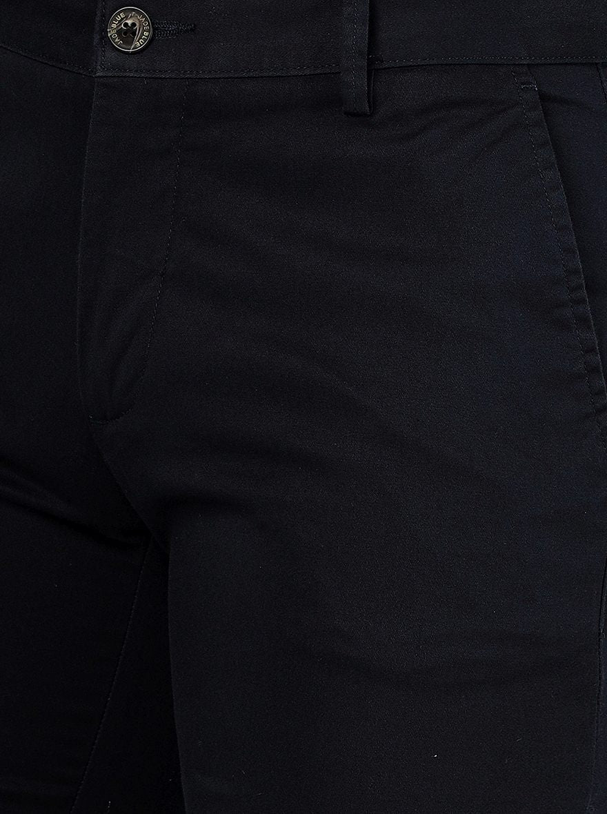 Navy Blue Solid Uno Fit Casual Trouser | JadeBlue