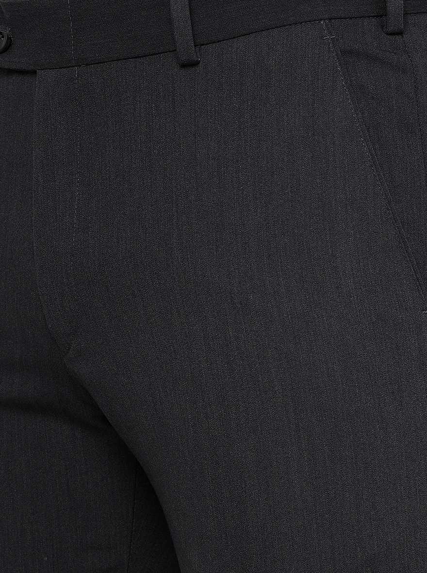 Dark Grey Solid Slim Fit Formal Trouser | JB Studio