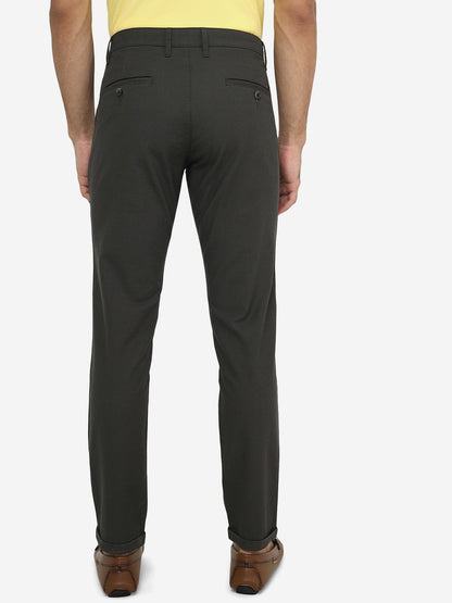 Light Olive Solid Neo Fit Casual Trouser | Greenfibre