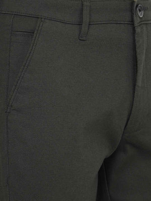 Light Olive Solid Neo Fit Casual Trouser | Greenfibre
