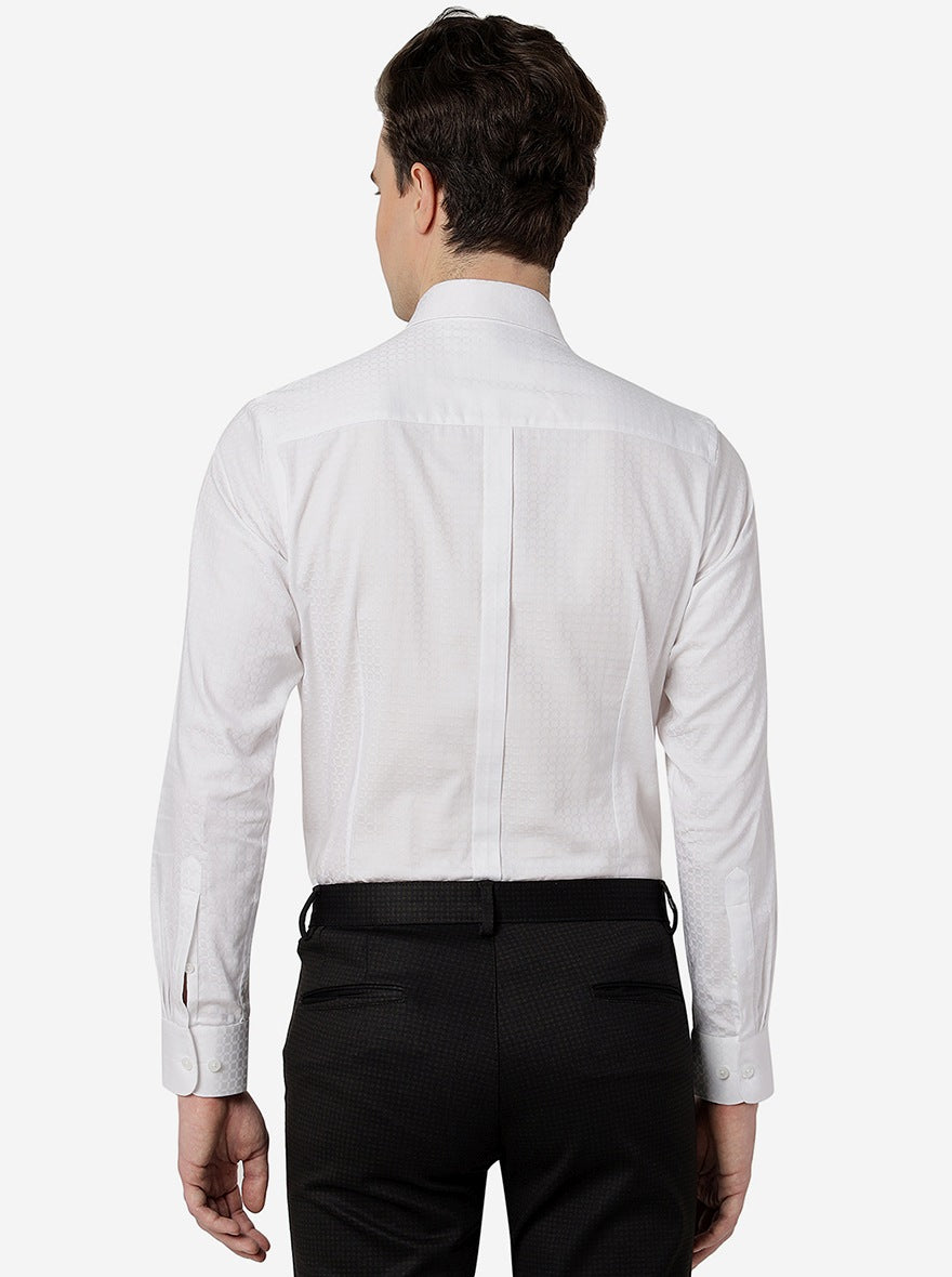 White Solid Slim Fit Formal Shirt | JadeBlue Youth