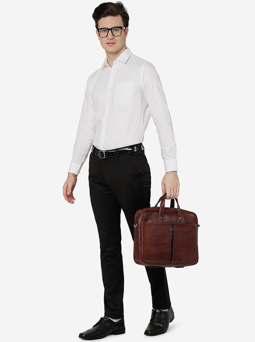 White Solid Slim Fit Formal Shirt | JadeBlue Youth