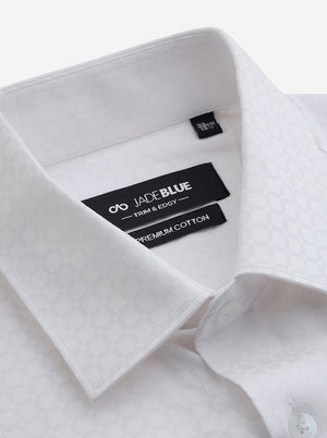 White Solid Slim Fit Formal Shirt | JadeBlue Youth
