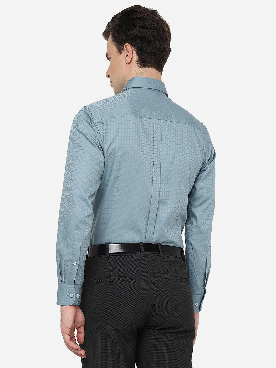 Grey Solid Slim Fit Formal Shirt | JadeBlue Youth