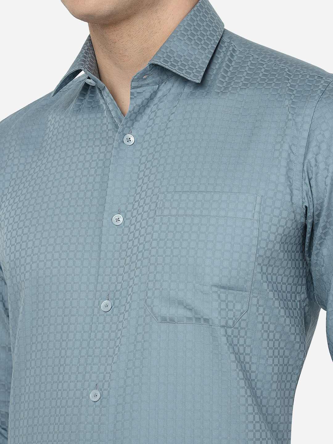 Grey Solid Slim Fit Formal Shirt | JadeBlue Youth