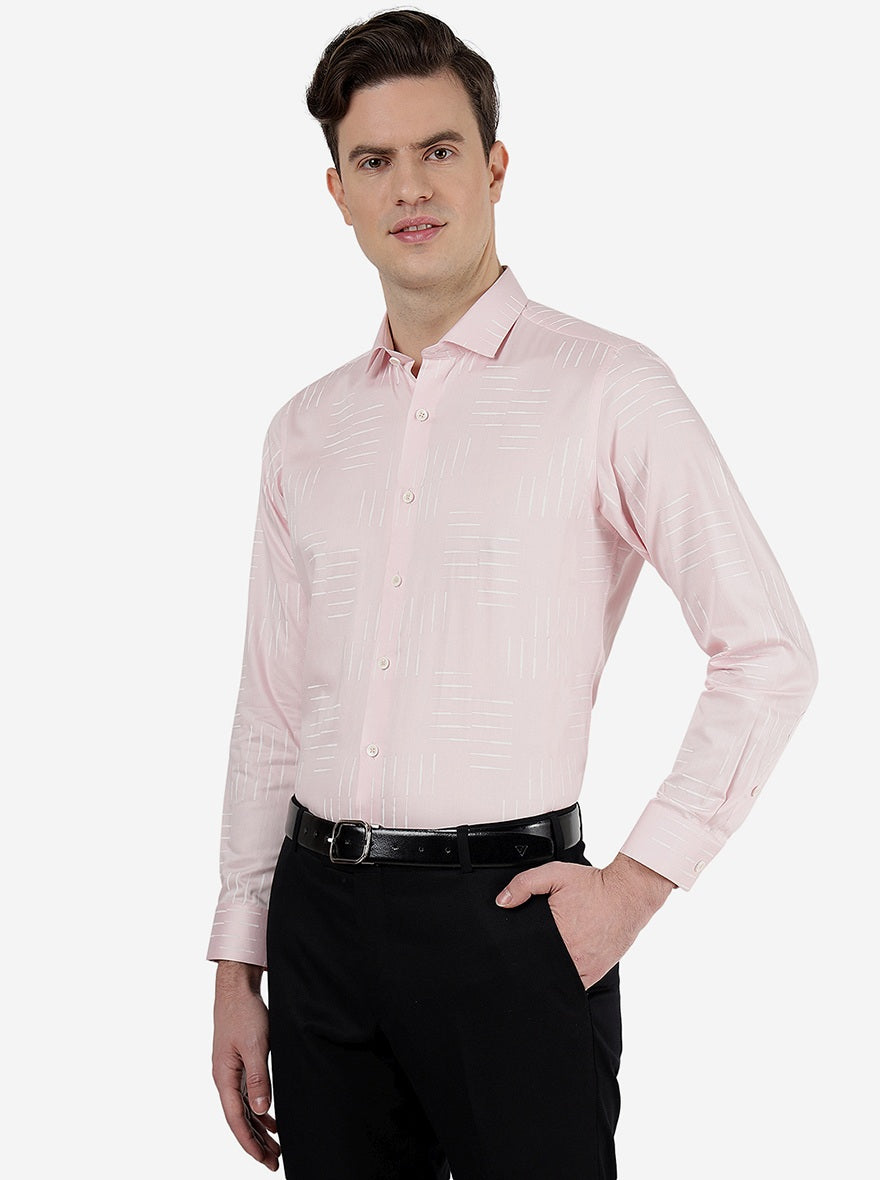 Pink Printed Slim Fit Party Wear Shirt | Greenfibre