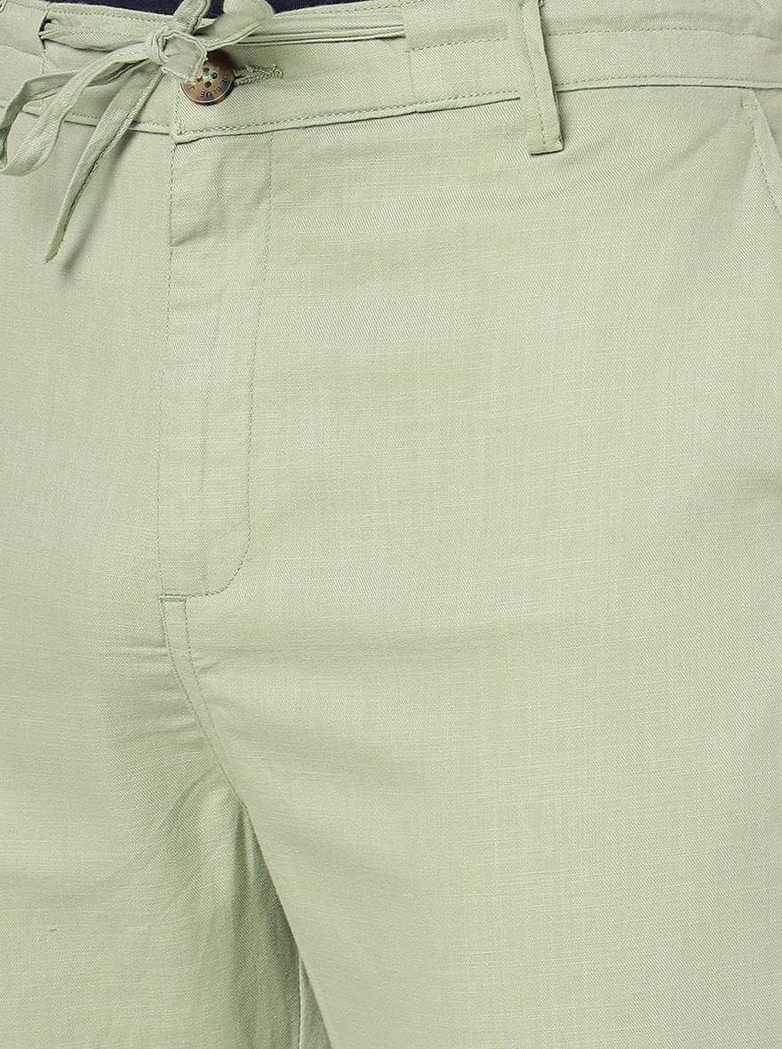 Sage Green Solid Slim Fit Track Pant | JadeBlue