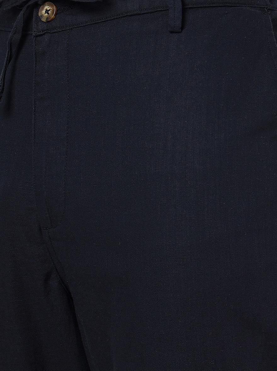 Dark Blue Solid Slim Fit Track Pant | JadeBlue